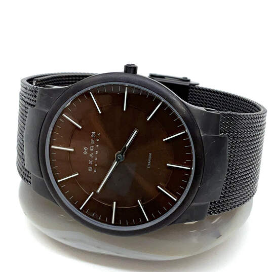 Designer Skagen 694XLTMD Titanium Dial Mesh Band Quartz Analog Wristwatch image number 2
