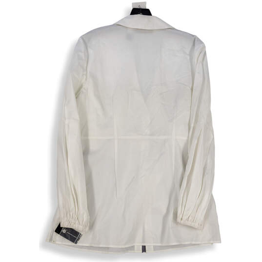 NWT Womens White Long Sleeve Collared Button-Up Shirt Size Large image number 2