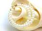 14K Yellow Gold Pearl Hoop Earrings 4.6g image number 1