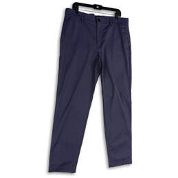 NWT Mens Blue Core Temp Flat Front Pockets Slim Fit Chino Pants Size 36x32