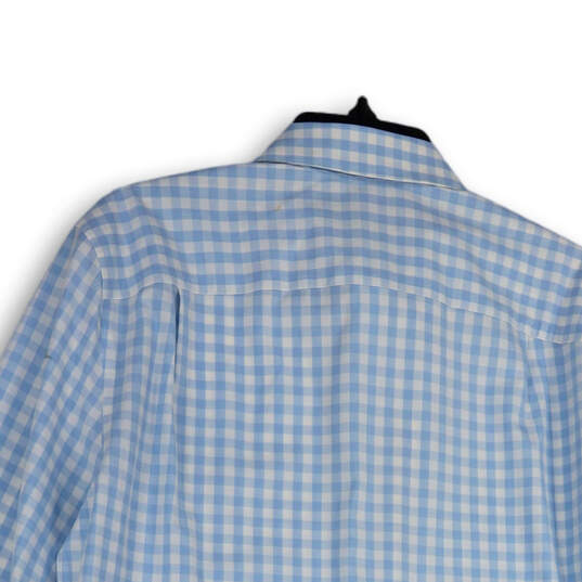 NWT Mens Blue White 360 Stretch Long Sleeve Button-Up Shirt Size Medium image number 4