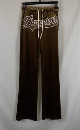 Unbranded Brown Velvet Jogger Pants - Size S