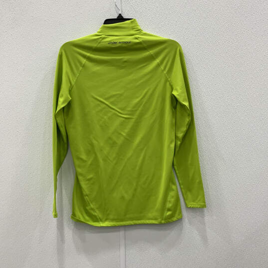 Womens Lime Long Sleeve Mock Neck Fitted Pullover Activewear T-Shirt Size M image number 2