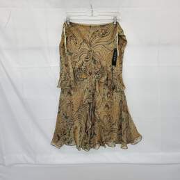 LAUREN Ralph Lauren Brown Paisley Patterned Silk Skirt WN Size XL NWT alternative image