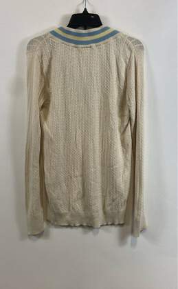 Lacoste Mens Beige Cable Knit V-Neck Long Sleeve Pullover Sweater Size 46 alternative image