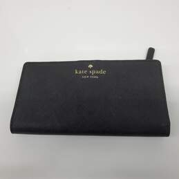Kate Spade Madison Large Slim Black Saffiano Leather Bifold Wallet