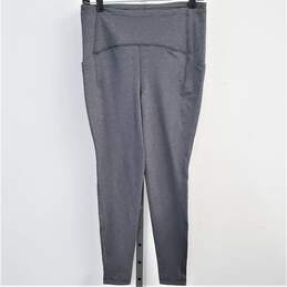 Yogalicious Sz S Capri Workout Leggings Grey Blue and White w/ Waist Pocket