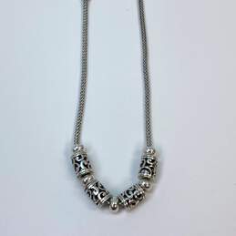 Designer Brighton Silver-Tone Scrolled Barrel Beads Thick Chain Necklace alternative image