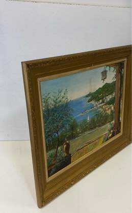 Original Mid Century French Rivera on Oil Hand Made Canvas Matted & Framed alternative image