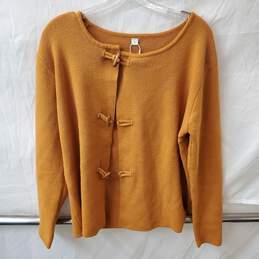 Women's Burnt Orange Loop Clasp Cardigan Size L