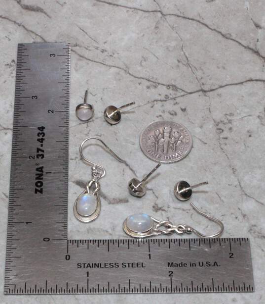 Bundle of 3 Sterling Silver Moonstone Earrings image number 7