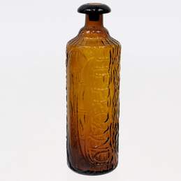 Antique Tippecanoe H.H. Warner & Co. 1883 Bitters Figural Log Amber Glass Bottle