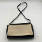 Womens Black Beige Tweed Zipper Adjustable Strap Small Crossbody Bag image number 2
