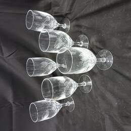Bundle of 6 Rose Etched 7" Crystal Drinking Glasses