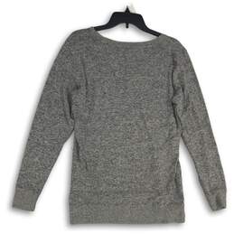 Womens Gray Heather Long Sleeve V-Neck Side Slit Pullover Sweater Size S alternative image