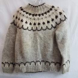Hilda LTD 100% Icelandic Wool Cardigan Button Sweater Brown/Beige Size S alternative image