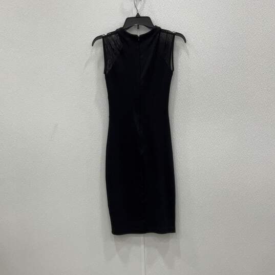 NWT French Connection Womens Black Sleeveless Round Neck Bodycon Dress Size XXS image number 2
