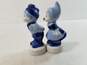 Salt & Pepper Delft Blue Glass Kissing Couple Figurine Shakers Set of 2 image number 4