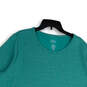 NWT Womens Green Heather Round Neck Short Sleeve Pullover T-Shirt Size 3X image number 3
