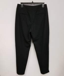 Womens Black Wool Flat Front Straight Leg Formal Dress Pants Size 40 alternative image