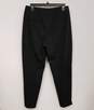 Womens Black Wool Flat Front Straight Leg Formal Dress Pants Size 40 image number 2