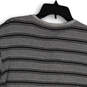 Mens Gray Blue Striped Short Sleeve Henley Neck  Stretch T-Shirt Size Medium image number 3