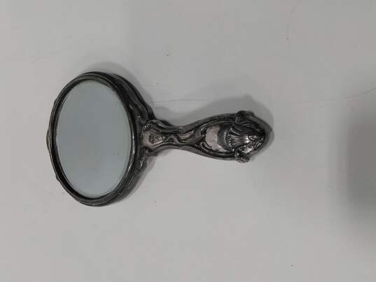 Vintage Silver Plated Hand Mirror image number 1