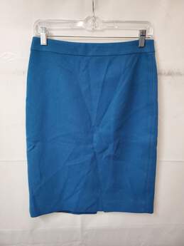 J. Crew Wool Turquoise Number 2 Pencil Skirt Women's Size 2