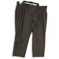 NWT IZOD Mens Brown Dual Pleat Slash Pocket Straight Leg Chino Pants Size 54x30 image number 1