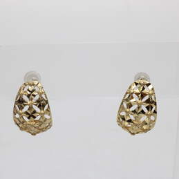 10K Yellow Gold Cutout J Hook Earrings - 2.3g