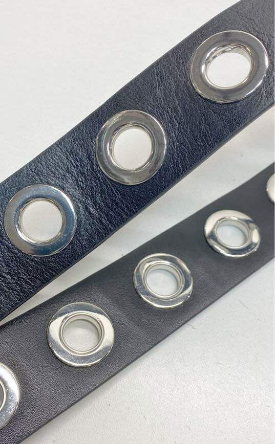 AllSaints Black Leather Grommet Belt Size S/M image number 3