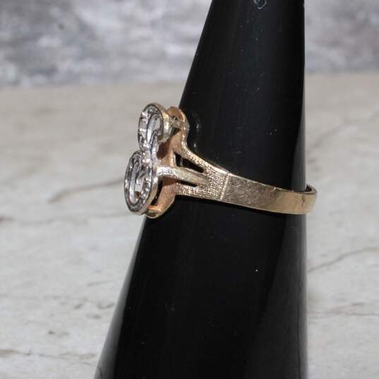 10K Yellow & White Gold Moissanite Accent Ring Size 6.75 - 1.9g image number 3