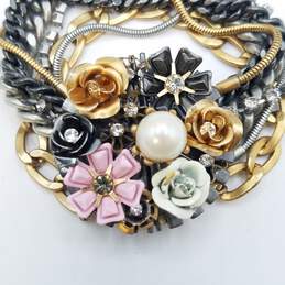 Juicy Couture Goldstone Faux Pearl Crystal Multi Chain Flower 7in Bracelet 103.7g alternative image