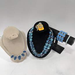 Bundle of Assorted Blue Beaded Fashion Costume Jewelry