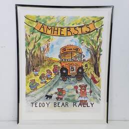 Amherst Teddy Bear Rally Signed Vintage Poster Print