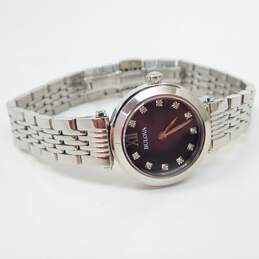 Bulova 96S169 Sapphire Crystal Diamond Accent Stainless Steel Watch 53.0g