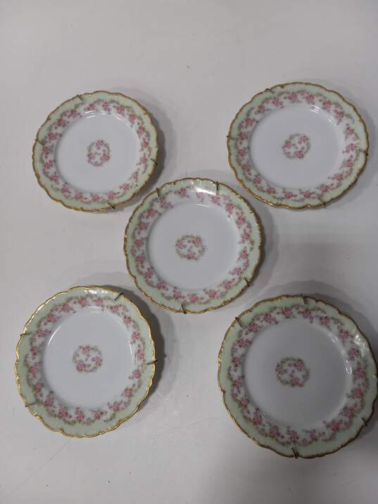 Vintage Elite Works Limoges Bawo & Dotter Porcelain Set, Pink Flowers Gold Tone 1890-1920 image number 1