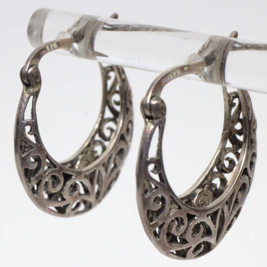 Bundle Of 3 Sterling Silver Hoop Earrings - 6.8g image number 3