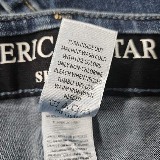 American Star Denim Blue Midrise Crop Jeans image number 4
