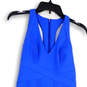 Womens Blue Sleeveless V-Neck Back Zip Casual Midi Shift Dress Size 2 image number 3