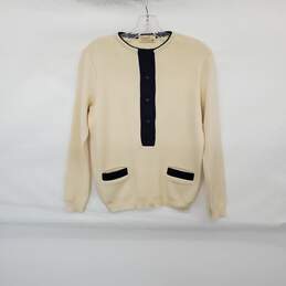 Geistex For I. Magnin Vintage Ivory Wool Sweater WM Size M