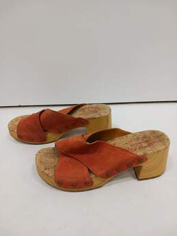 Kork-Ease Orange Heeled Sandals Size 8