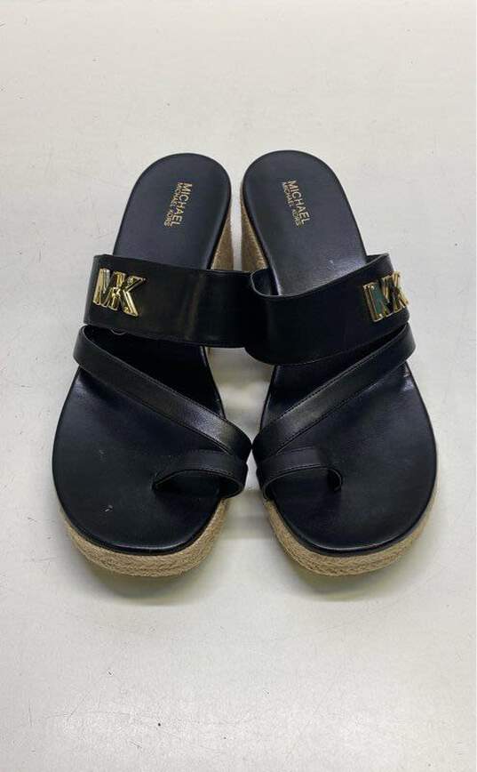 Michael Kors Wedge Sandal Size 10 Black image number 5
