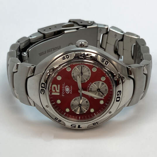 Designer Fossil BQ-9108 Red Dial Analog Round Dial Quartz Wristwatch image number 2