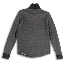 Mens Gray Long Sleeve Knitted Quarter Zip Pullover Sweater Size Medium alternative image