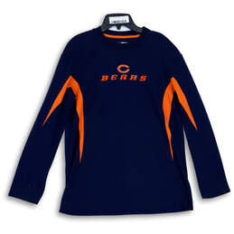 Mens Blue Chicago Bears Long Sleeve Crew Neck Athletic T-Shirt Size Medium