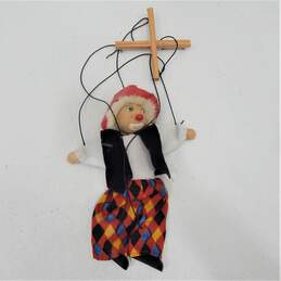 Vintage Lot Wooden Marionette String Puppets Mexico Senorita Clowns Pig alternative image