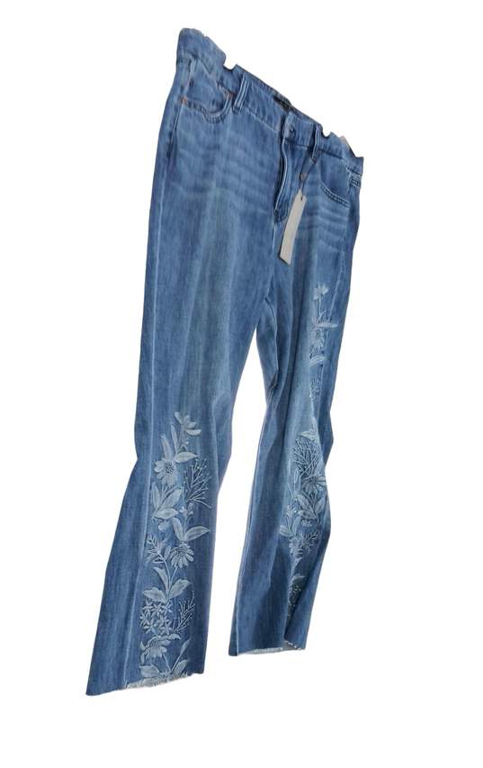 NWT LVPL Womens Blue Embroidered Wide Leg Jeans Size 14/32 image number 6