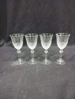 4 Unbranded Clear Crystal Stemware-6 3/4"