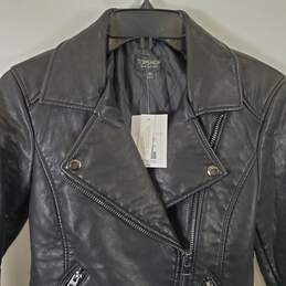 Top Shop Women's Black Leather Jacket SZ 2 NWT alternative image